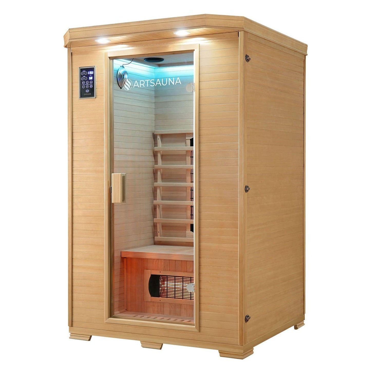 Artsauna Infrarotkabine Oslo – Vollspektrum, 2 Personen, Hemlockholz