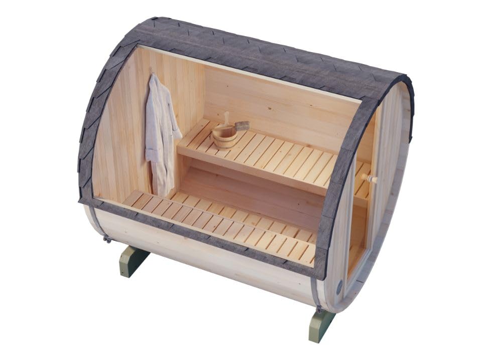 FinnTherm Fass-Sauna Mini S – Gartensauna 220cm, 4 Personen