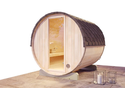 FinnTherm Fass-Sauna Mini S – Gartensauna 220cm, 4 Personen