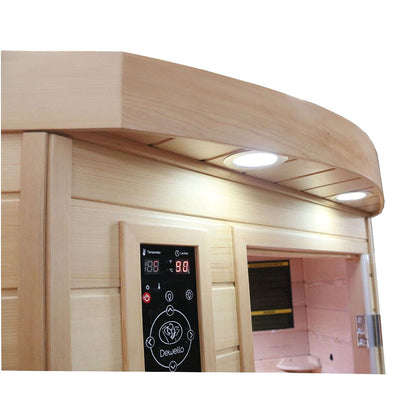 Dewello® Infrarotkabine Lakefield 140x140 – Bluetooth, 2–3 Personen