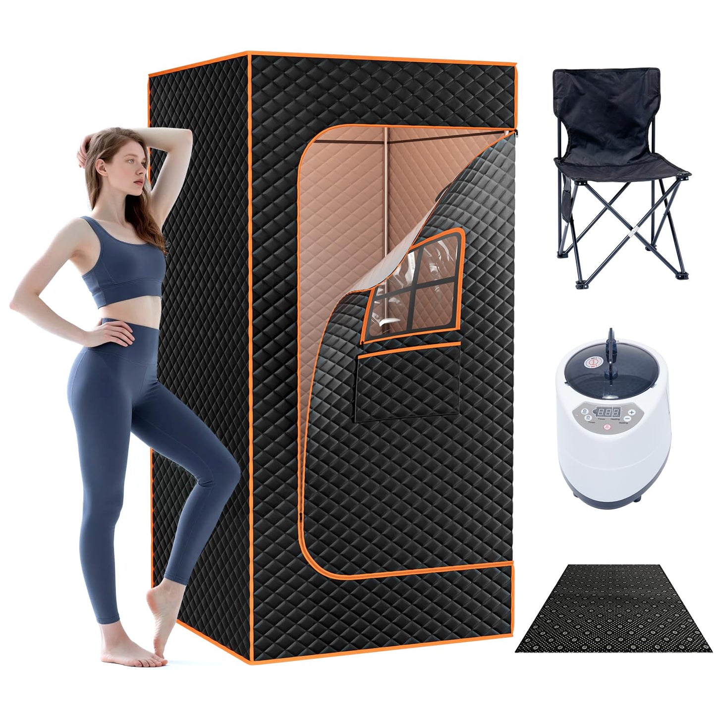 Portable Dampfsauna mit 1 Fenster, 1.200 W, 3 L Dampfgenerator