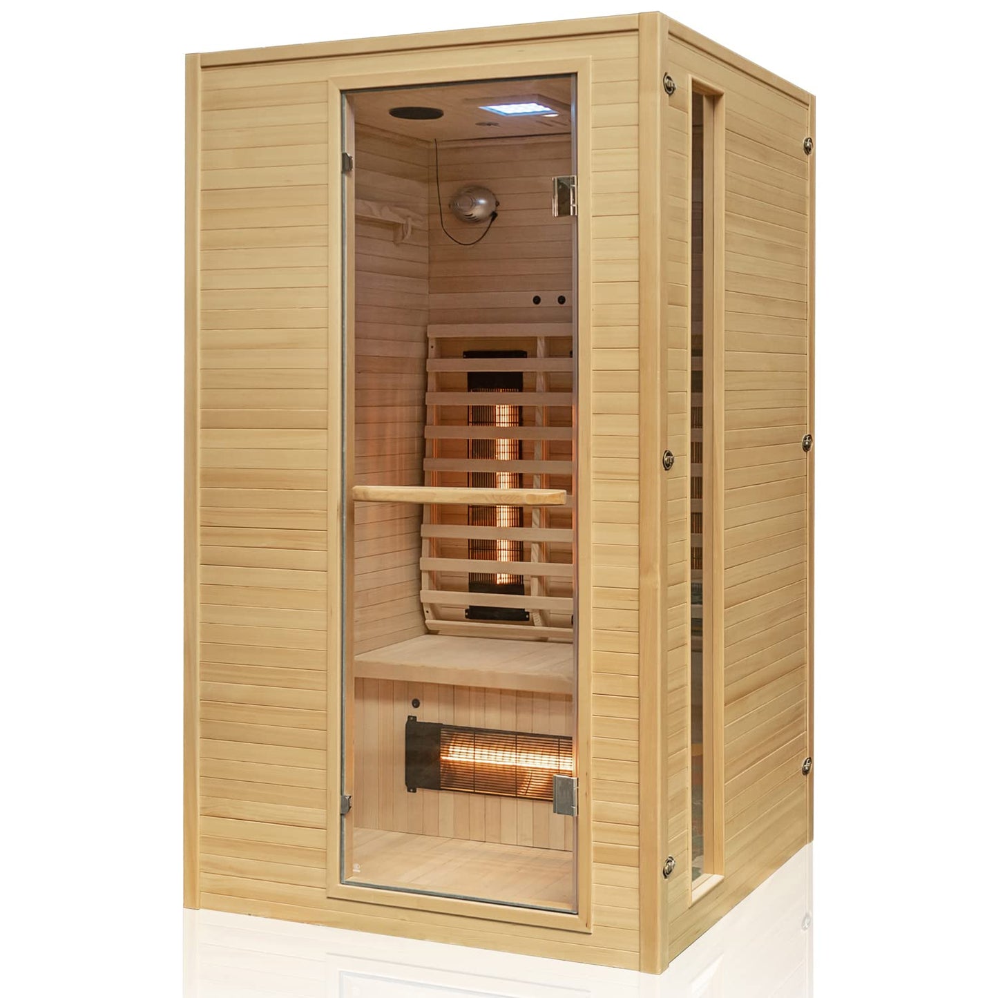 Dewello® Infrarotkabine Calgary – 1–2 Personen, Vollspektrum & Aroma