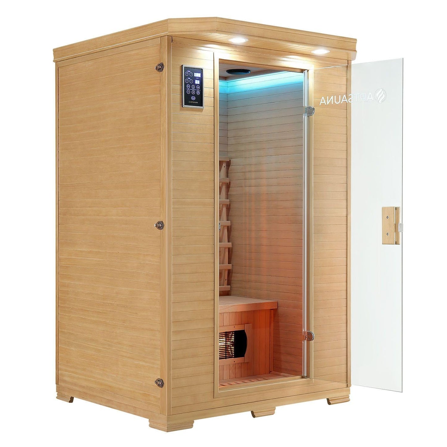 Artsauna Infrarotkabine Oslo – Vollspektrum, 2 Personen, Hemlockholz