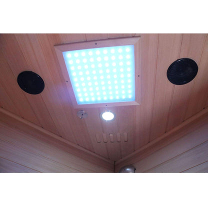 Dewello® Infrarotkabine Lakefield 140x140 – Bluetooth, 2–3 Personen