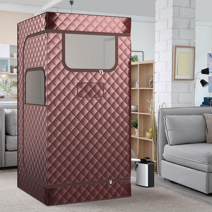 COSTWAY Dampfsauna für Zuhause – 3-L-Dampfgenerator, 91x91x183 cm