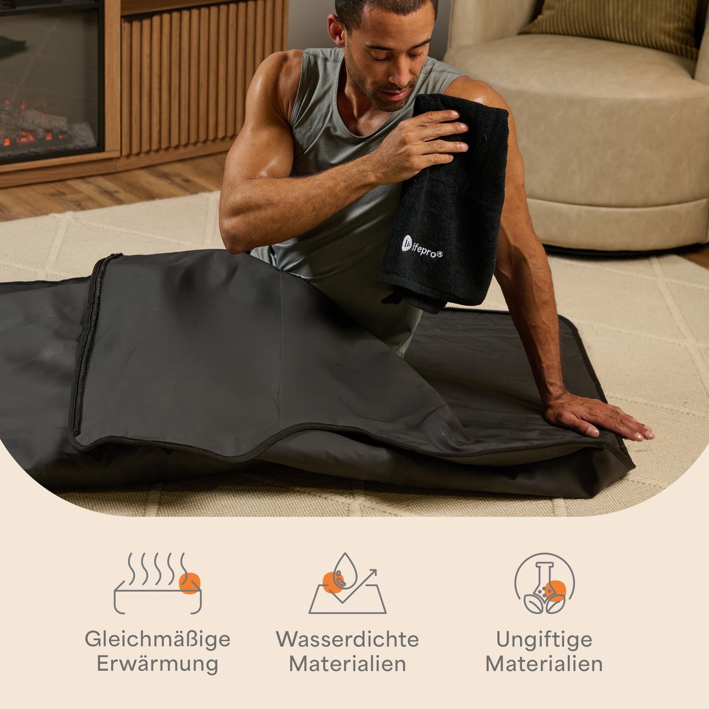 LifePro RejuvaWrap Infrarot-Saunadecke – Einstellbare Heizstufen