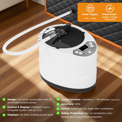 Portable Dampfsauna mit 1 Fenster, 1.200 W, 3 L Dampfgenerator