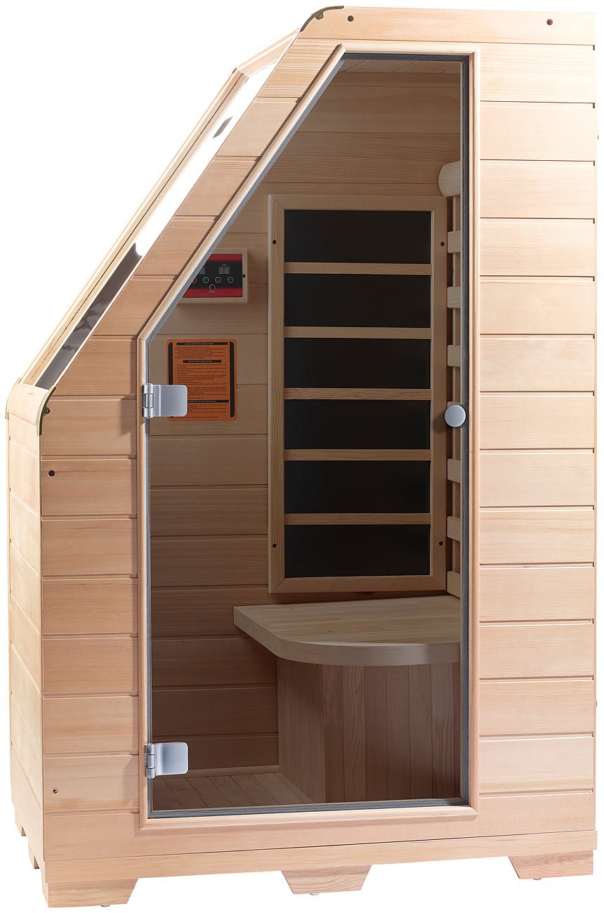 Infrarot-Sitzsauna aus Hemlock-Holz, 760 W, kompakt, 1 Person