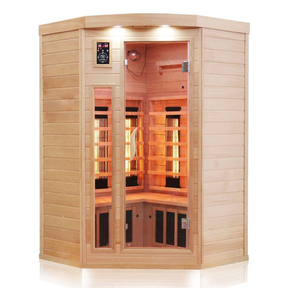 Dewello® Infrarotkabine Lakefield 140x140 – Bluetooth, 2–3 Personen