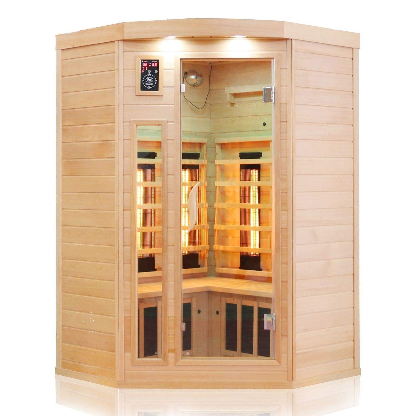 Dewello® Infrarotkabine Lakefield 140x140 – Bluetooth, 2–3 Personen