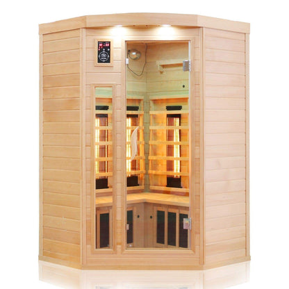 Dewello® Infrarotkabine Lakefield 140x140 – Bluetooth, 2–3 Personen