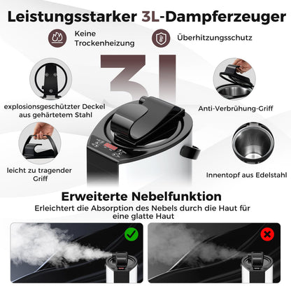 COSTWAY Dampfsauna für Zuhause – 3-L-Dampfgenerator, 91x91x183 cm