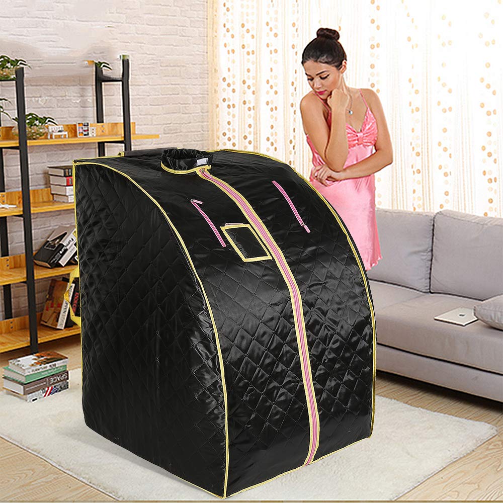 Kedia Tragbare Infrarotsauna Zuhause – 4 Heizplatten, Schwarz