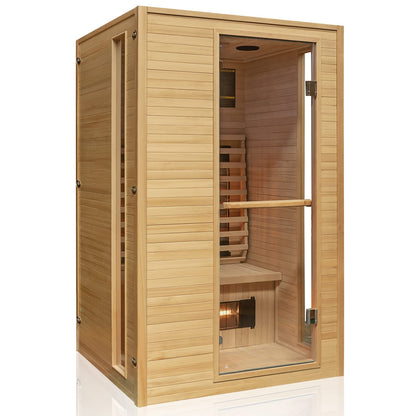 Dewello® Infrarotkabine Calgary – 1–2 Personen, Vollspektrum & Aroma