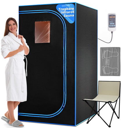 SereneLife Infrarotsauna Zelt, faltbar, 1–2 Personen, bis 60 °C