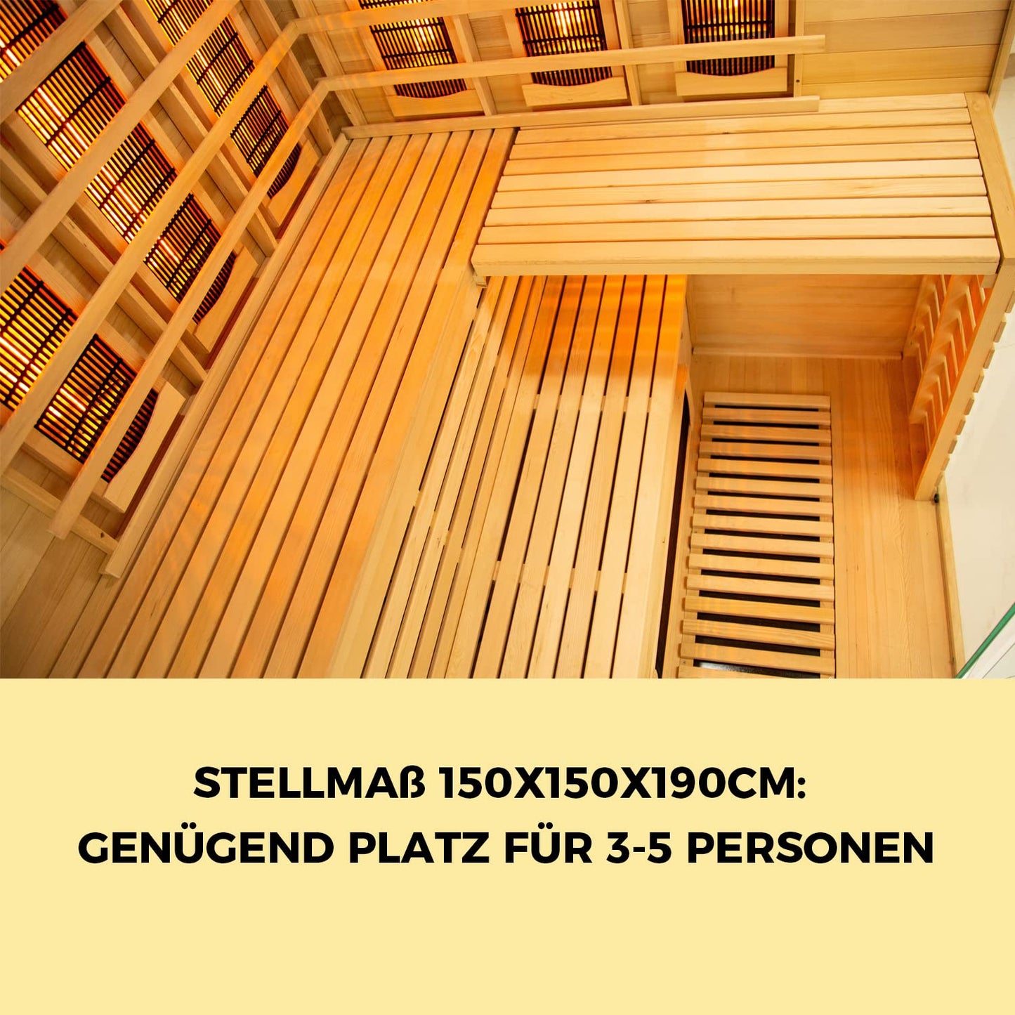 Elbe Infrarotkabine HYGGE 150x150x200cm – 3-5 Pers. Hemlock