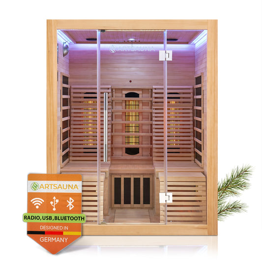 Artsauna Infrarotkabine Helsinki 150 – Dual-Technologie, 3 Personen