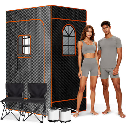 Portable Dampfsauna mit 3-Fenster-Design, 1.200 W, 2,6 L