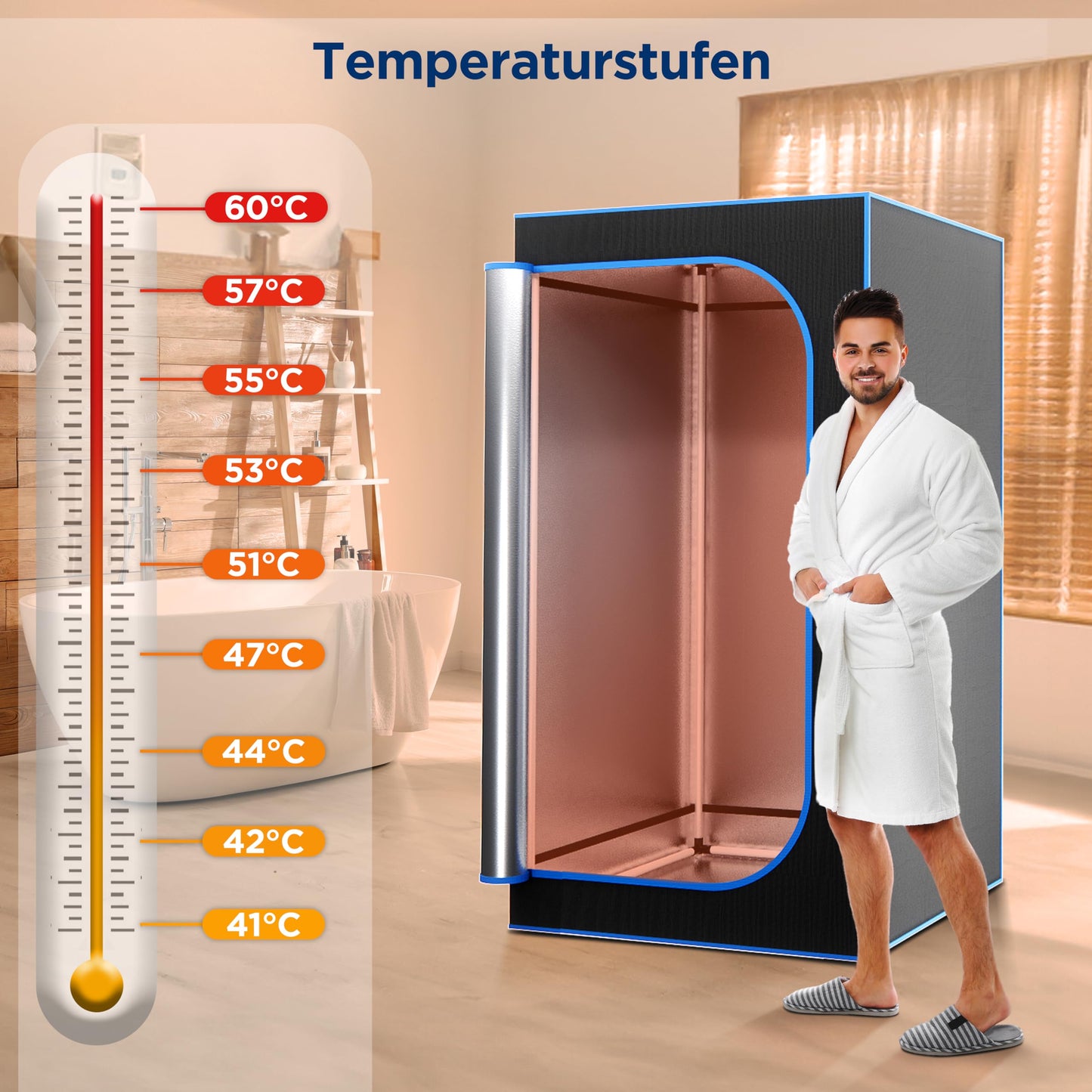 SereneLife Infrarotsauna Zelt, faltbar, 1–2 Personen, bis 60 °C