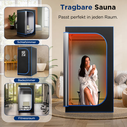 SereneLife Infrarotsauna Zelt, faltbar, 1–2 Personen, bis 60 °C